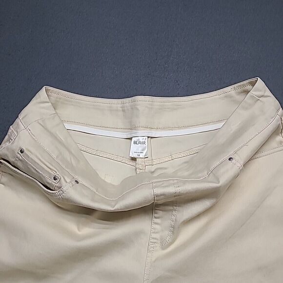 Blair Womens Jeggings 18 Elastic Waist Pullon Slim Beige Light Jeans - Picture 4 of 9